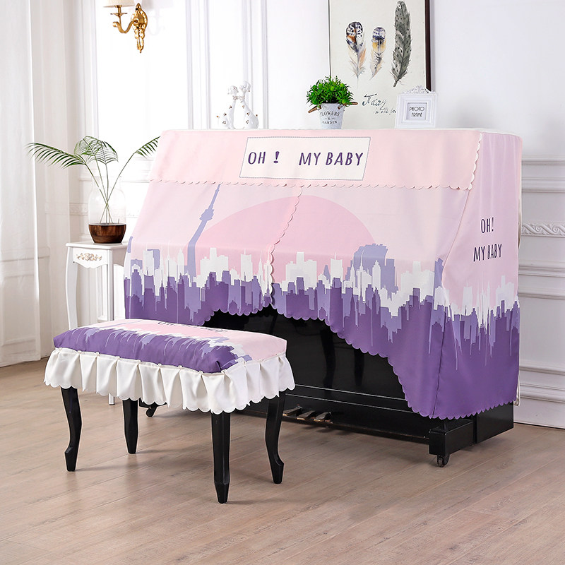 Cartoon Cloth Art Piano Full Hood Korean Style Open Design Piano Hood Printed Dust-Proof Piano Cover Scarves Recommend New Products