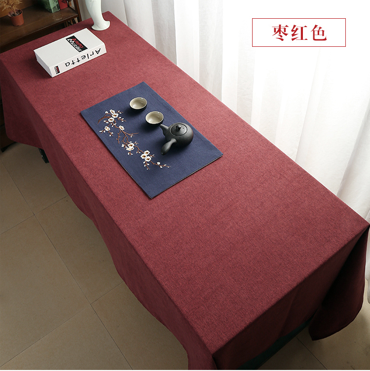Khăn trải bàn cashmere dày hình chữ nhật Khăn trải bàn màu rắn hội nghị bàn vải cà phê bàn ​​khăn trải bàn Trung Quốc vải tùy chỉnh miếng trải bàn ăn