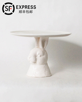 Imm Living Ceramic Cake Stand Cake Tray Fruit Tray Afternoon Tea Heart Tray (Rabbit)