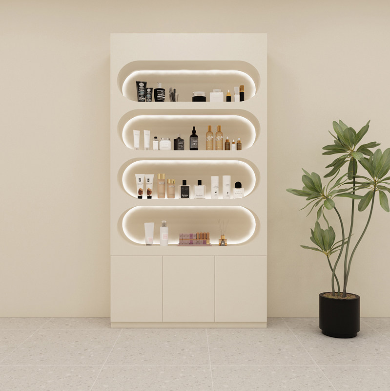 如何选择一款适合美妆店的多功能『化妆品』烤漆展示柜？