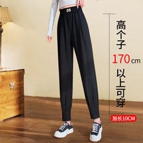 Black Casual Western Dress Pants Woman Spring Autumn High Waist Tightness and Loving Sticklefor slim lengthened version Bunch Feet Kharen Pants