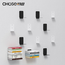 Invisible Bookshelf Racks Ins Wall Wall-mounted Iron Art Wall Mesh Red Suspended Steel Extremely Brief Book Containing Shelf