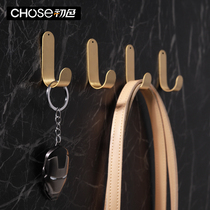 Early color brass hook strong viscose Nordic creative punch-free bathroom household bedroom hanger wall hanging