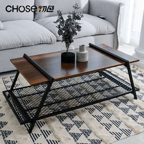 Nordic coffee table Simple modern creative furniture Small household living room net red Wrought iron household tea table Solid wood small coffee table