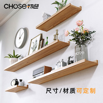 Solid wood wall shelf lined with partition wall hanging wall facing machine top box router placing rack free of punch