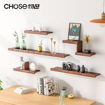 Wall shelf Living room Wall Hanging Wall Shelf TV Wall Face Decoration Wall-mounted Nordic Wind Solid Wood Lined