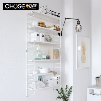 Living room wall Decorative Rack Free From Punching Wall Shelf Containing Bedroom Wall-mounted Partition Iron Art Bookcase Wall Wall Wall Wall