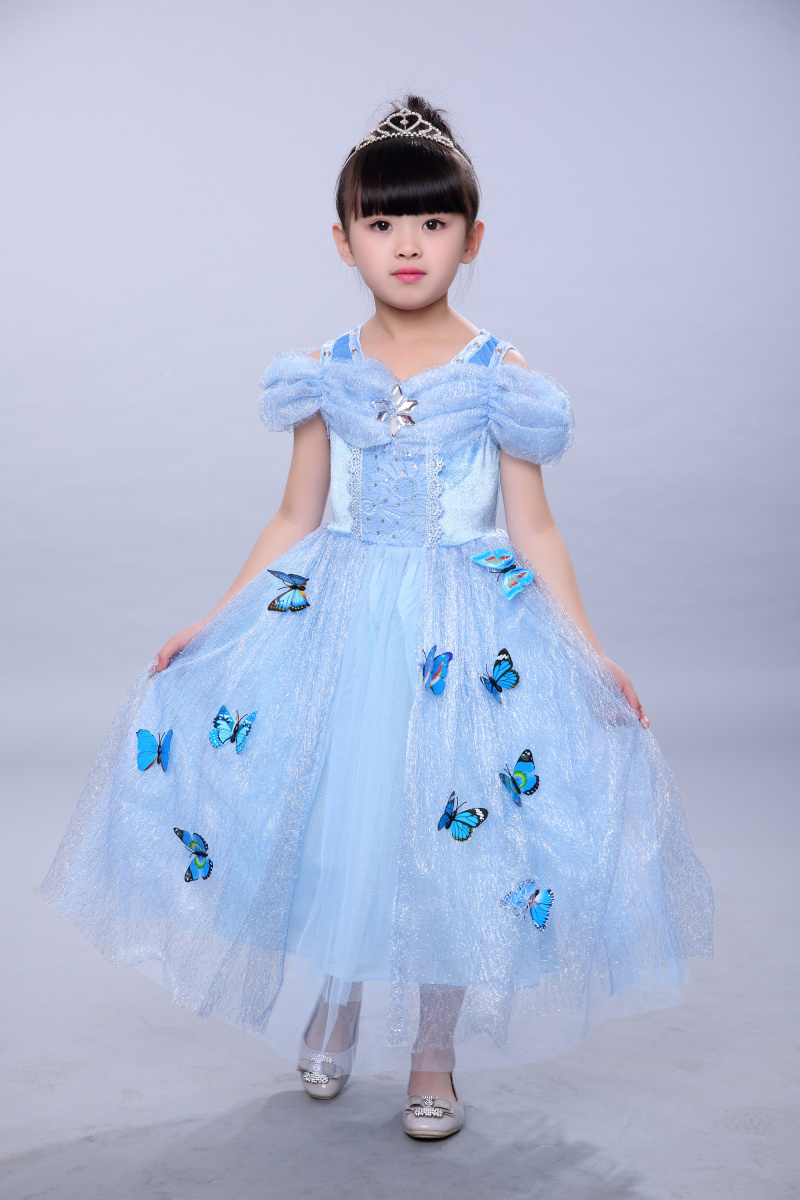 Cô bé lọ lem ăn mặc cô gái ăn mặc váy ice lãng mạn công chúa váy mùa hè trẻ em quần áo trẻ em trang phục váy dài