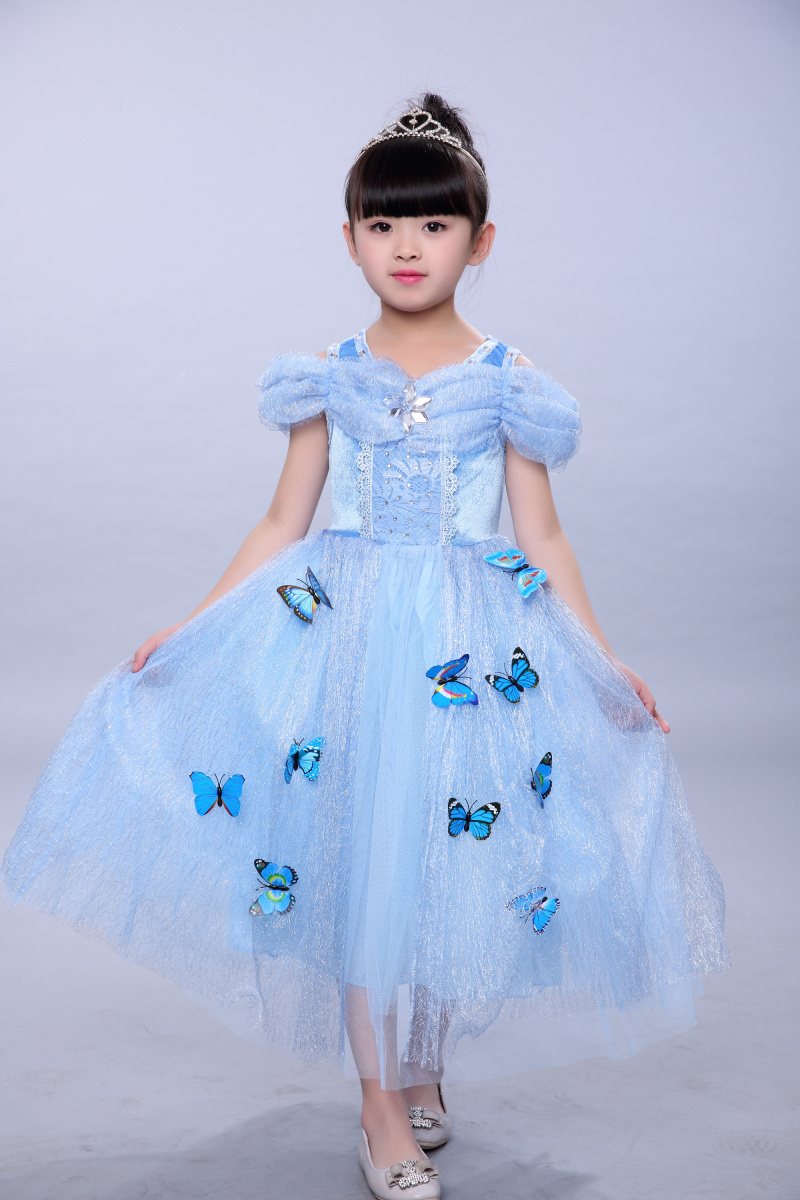 Cô bé lọ lem ăn mặc cô gái ăn mặc váy ice lãng mạn công chúa váy mùa hè trẻ em quần áo trẻ em trang phục váy dài