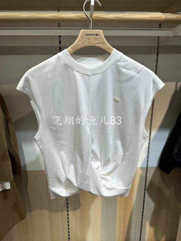 Tf3847-98 French Crocodile Lacoste 2024 Spring New Women's Fashion Sleeveless Pure Cotton T-Shirt