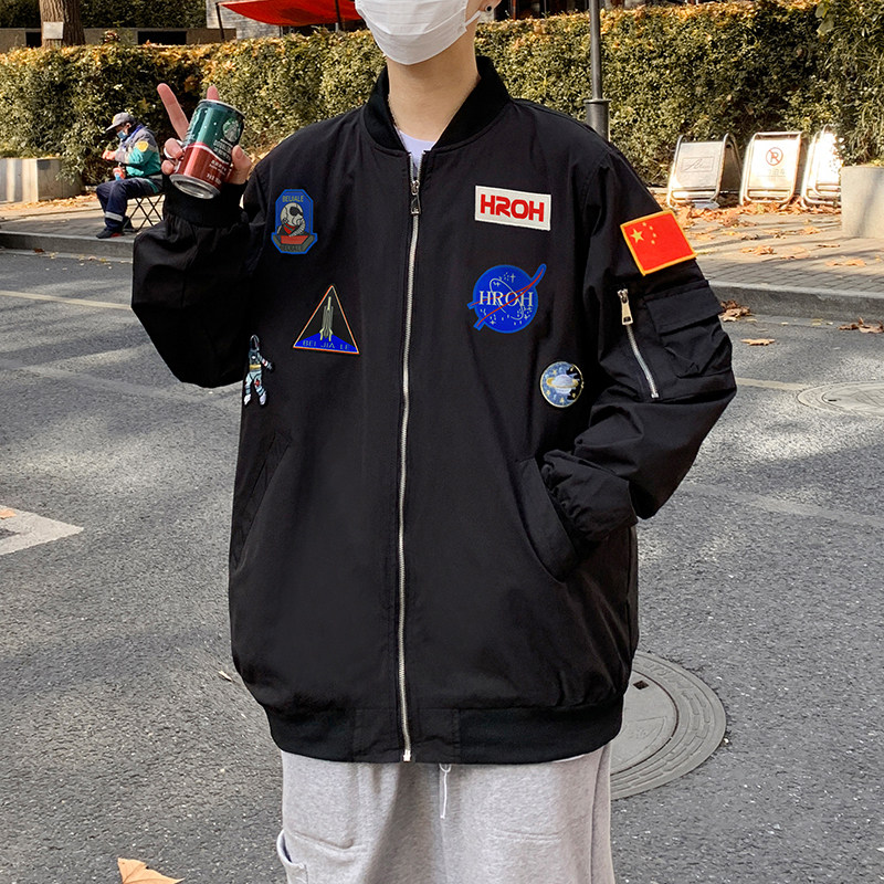 Guoqing coat men Spring and Autumn Hangyu couple baseball clothes in tide loose flying jacket locomotive