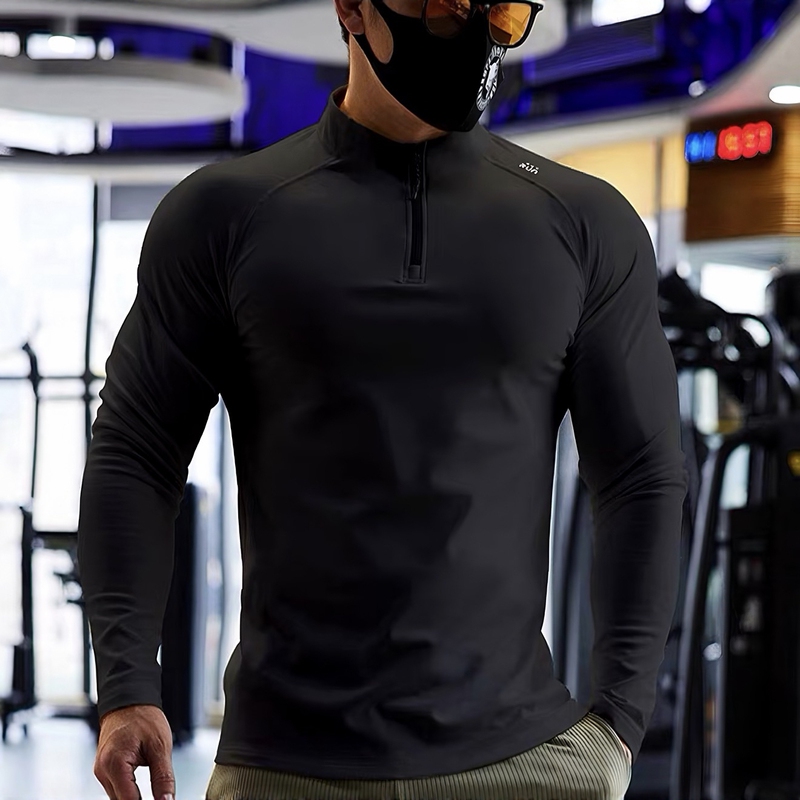 Light Weight New Men's Sports and Fitness Quick-Drying Running Training Clothes Spring and Autumn Long-Sleeved T-Shirt