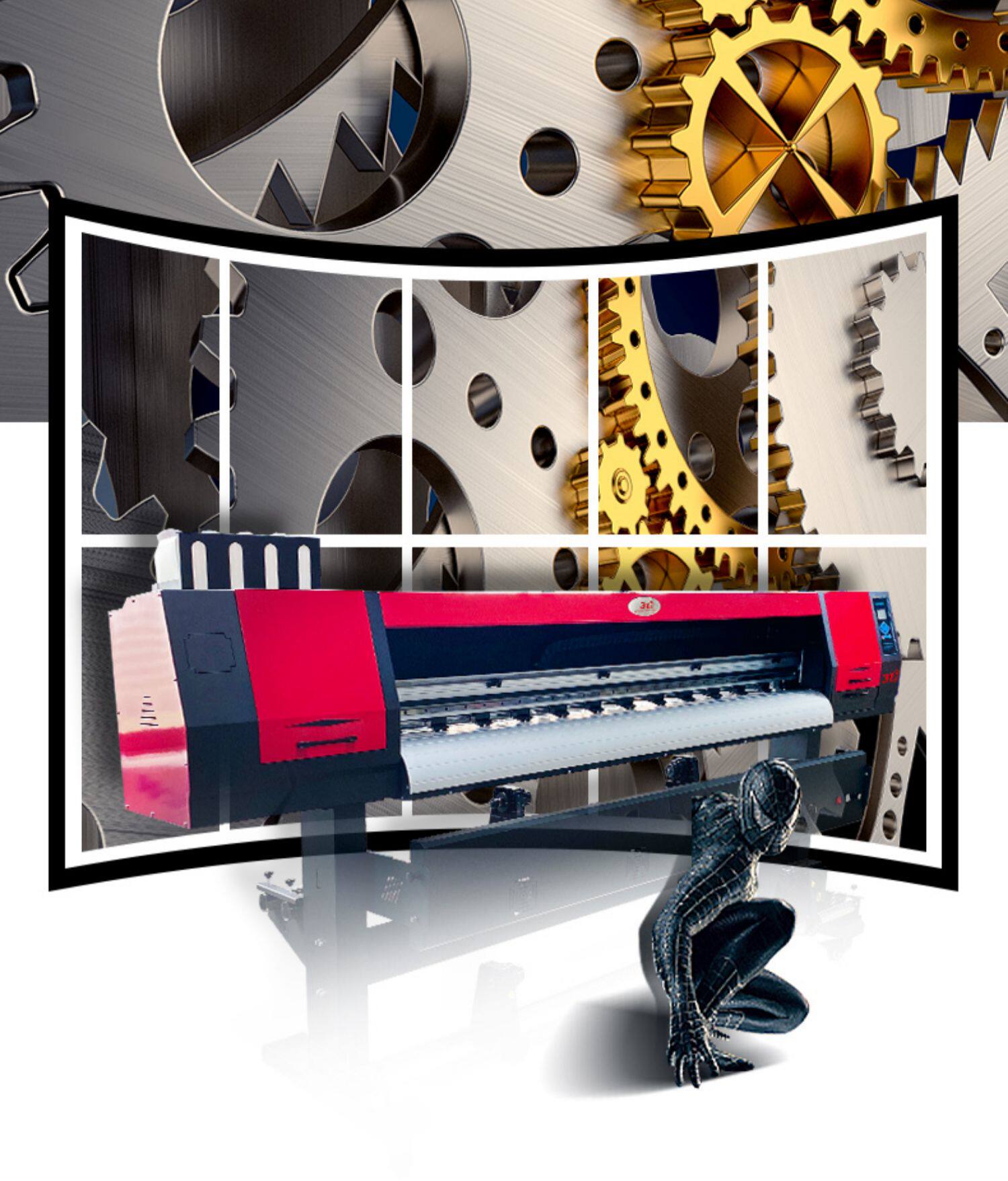 Фото машины 31度户内外高清写真机图文广告条幅车贴软膜uv卷材数码喷绘打印机