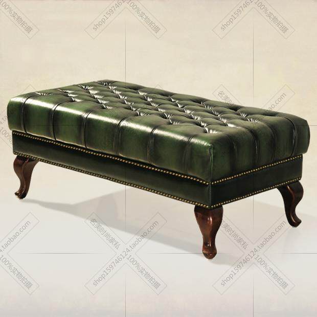 American-style European-style shopping mall clothing store changing shoe stool fitting room rectangular leather sofa stool leather art fitting stool footstool