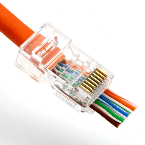Полюс гигабит cat6 Super Six 6 -тип кристаллическая головная дыра Cat5e RJ45 Crystal Crystal Conctor