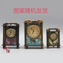 Antique antique pure copper antique old mechanical clock mechanical watch old watch enamel color painting European old clock