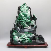 Imitation jewelry jade carving jade imitation stone Nanyang Dushan jade carving jewelry jade crafts green welcome pine