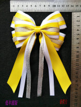 La La exercise Fitness exercise Anime dance performance Yellow and white bow head flower head decoration Hair accessories Full mail discount