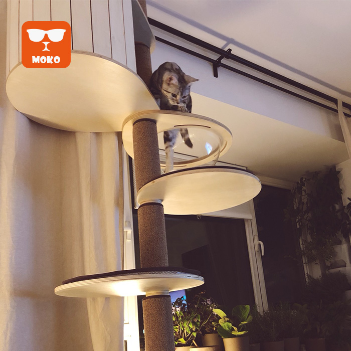 moko cat climbing frame solid wood pillar cat cat rack top heaven standing earth integrated cat scratch board cat nest furniture cat tree