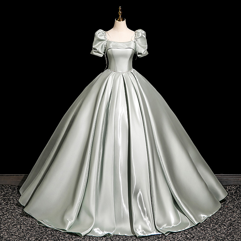 Evening Dress, Satin, Vocal Performance, High-End Piano Performance, Tutu Skirt, Coming-Of-Age Ceremony, Birthday Host Dress