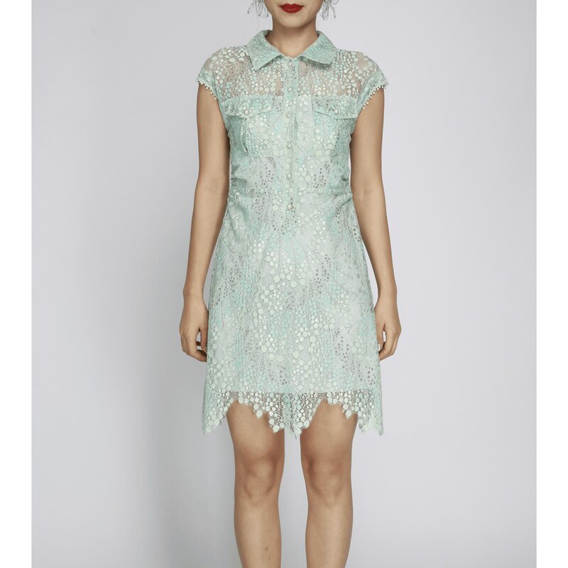 Ou./Oudian Summer Starry Lace Floral Hem Fashionable and Elegant Dress 1212131027