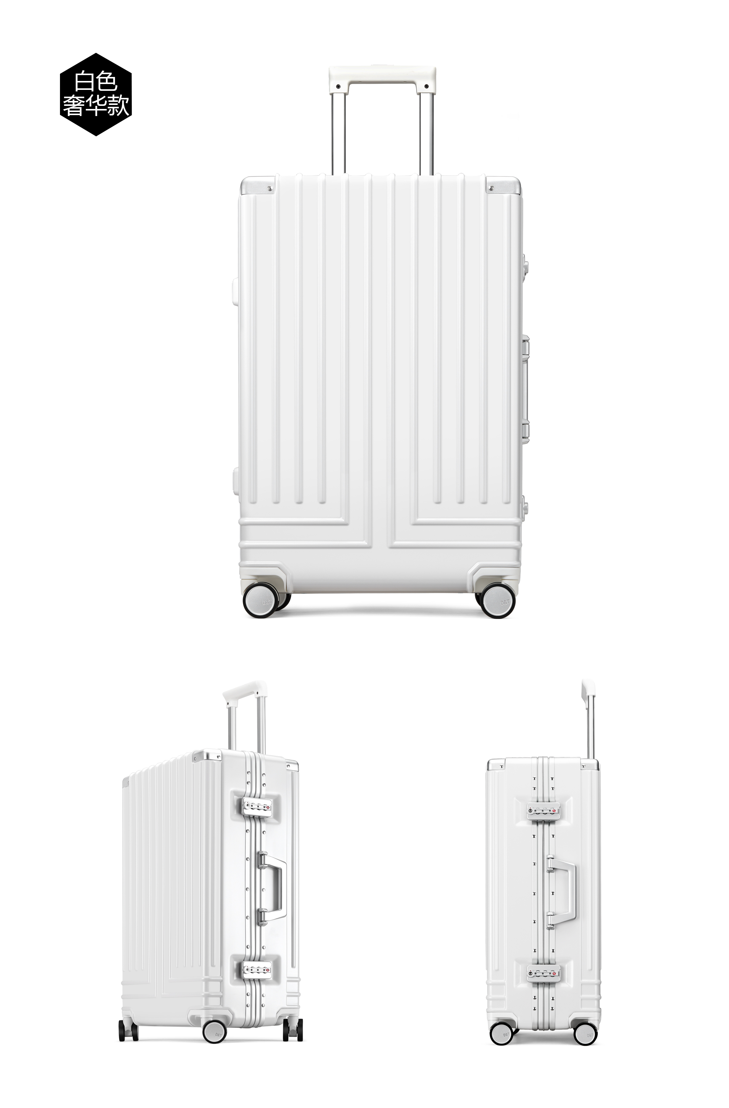 Dream du lịch khung nhôm xe đẩy trường hợp bánh xe hành lý in lưới màu đỏ hộp du lịch nam và nữ 20 22 24 26 inch - Va li bamozo