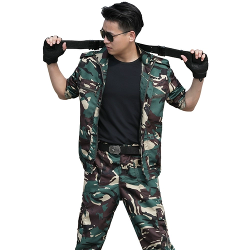 Мужской летний тонкий камуфляжный износостойкий комбинезон, большой размер