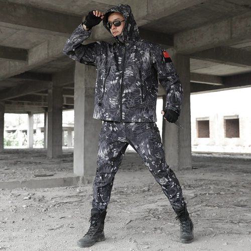 Камуфляжный осенний флисовый комплект, тактическая куртка