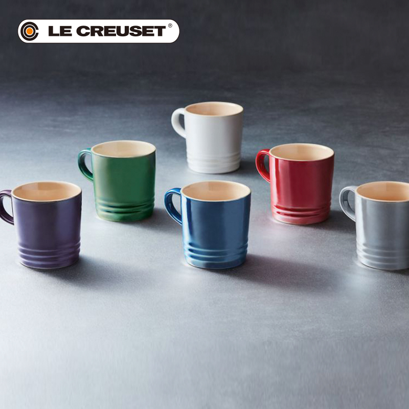 France 's LE CREUSET series of cool color stoneware London 350 ml of coffee cup pearl color