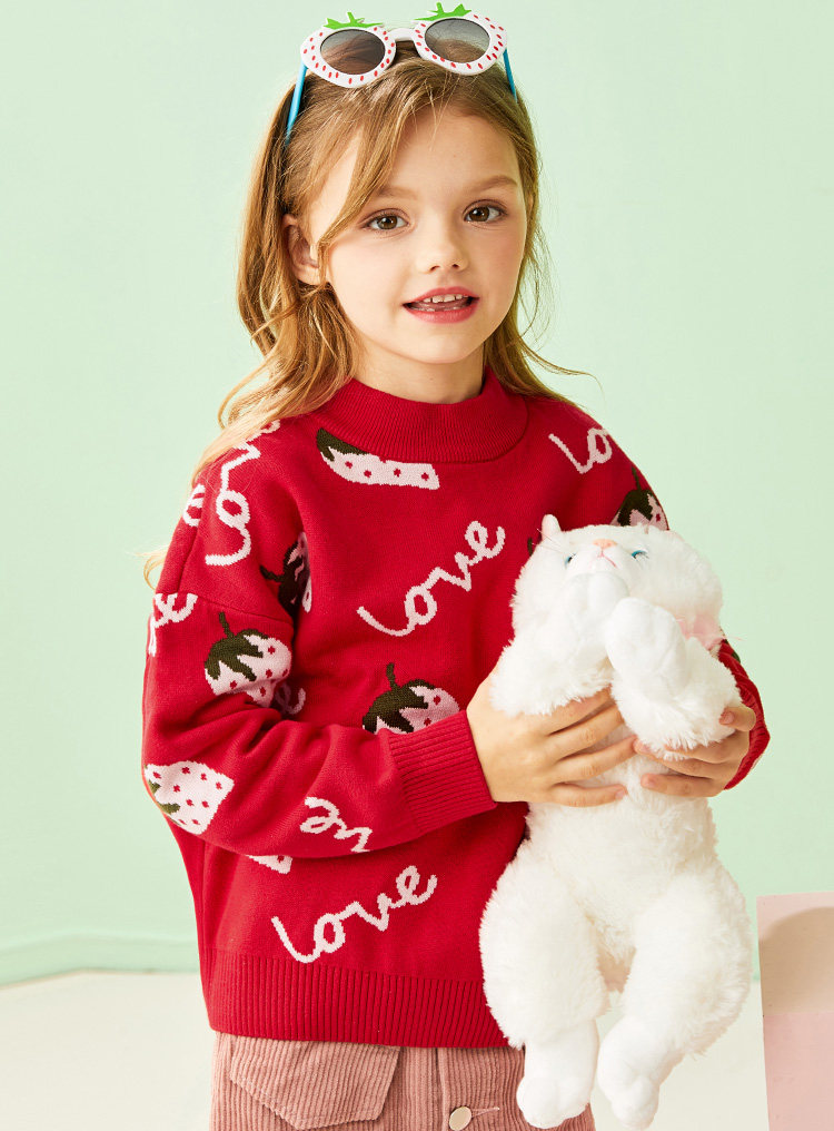 水孩儿 纯棉 女童卡通套头毛衣 天猫优惠券折后￥79包邮（￥189-110）105~170码3色可选