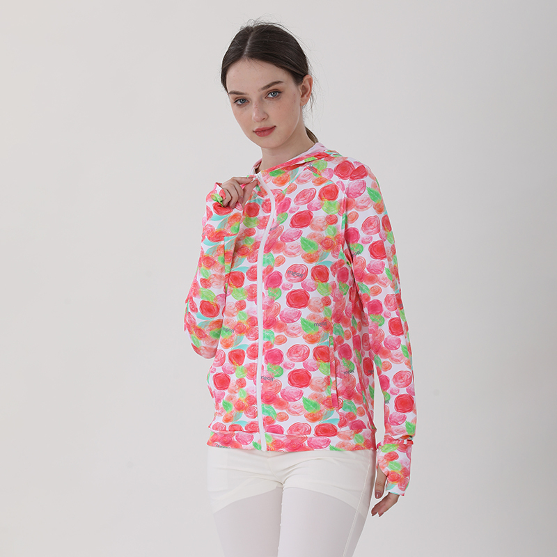 Japanese Mega Golf Sun Protection Clothing for Women Summer Ice-Sense High-Elastic Hooded Jacket Collagen Water-Locking Functional Clothing