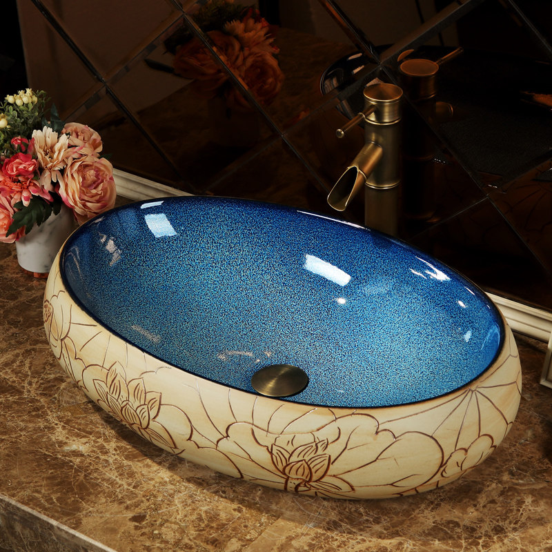 Terrace Basin Square Nordic Wind Ceramic Washbasin Balcony simple washing pool trays Home Art Handwashing basin Single sink