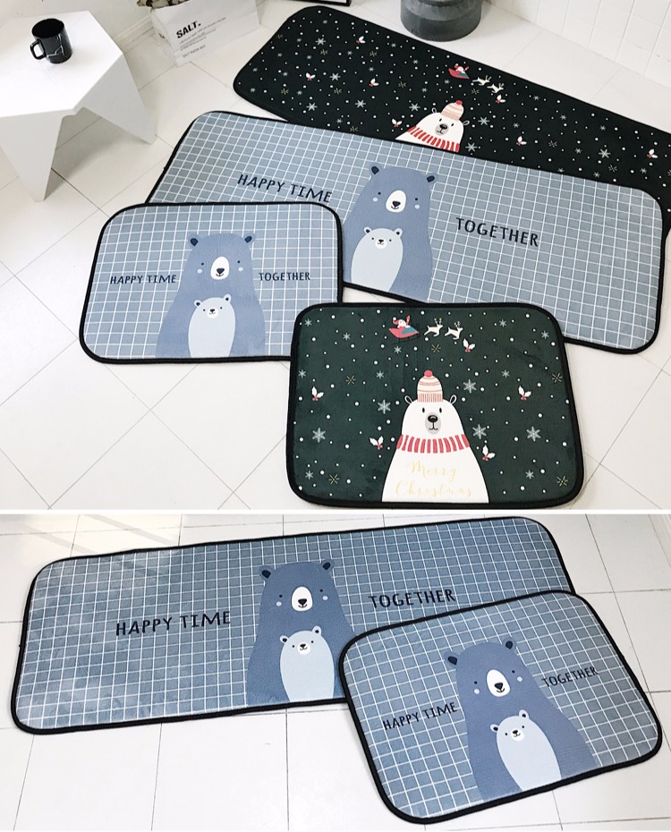 Ins nhỏ cửa tươi thảm Bắc Âu dải đầu giường thảm cô gái trái tim phim hoạt hình cửa sổ ngưỡng cửa sổ đệm bếp hình chữ nhật - Thảm sàn xốp ghép sàn