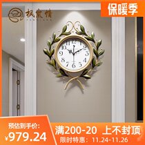 Fenglan love American atmospheric wall clock pastoral creative art clock silent personality fashion home decoration clock
