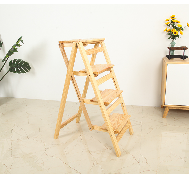 Solid wood Home Multi-functional folding ladders Creativity Stairs Chairs Terraces Indoor Multipurpose Mobile Climbing Ladders Small Ladders