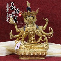 Tibetan Buddhism imported Nepalese boutique pure handmade red copper full gold Zunsheng Buddha statue 1 foot