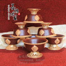 Nepal boutique copper gilt gold supply cup water supply Bowl 7 sets of diameter 12 5cm