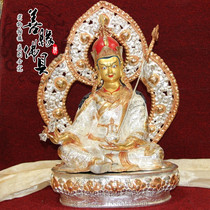 High-end boutique Nepal handmade copper gilt and silver exquisite carved lotus flower birth Tass Buddha statue height 55cm