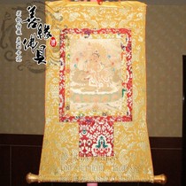 Tibetan Buddhism high-end hand-painted Thangka pure natural minerals pure gold powder treasure Tianwang gold card trumpet