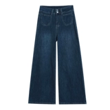 Осенние джинсы, утепленные штаны, дизайнерский мегафон, 2025 года, новая коллекция, по фигуре, тренд сезона, свободный прямой крой