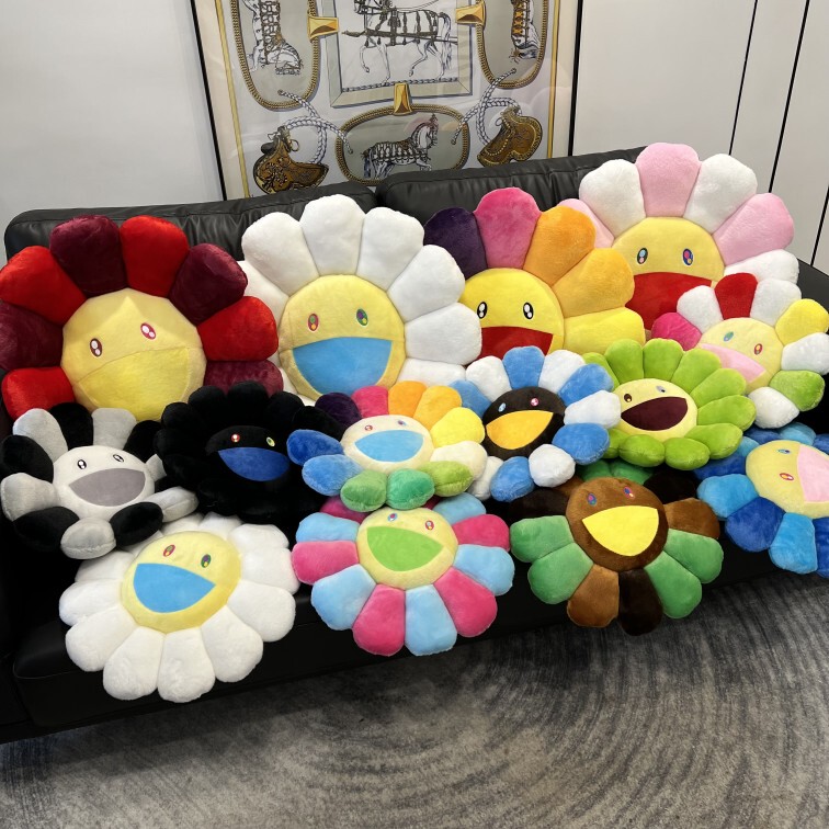 [Comparable to the Original] Takashi Murakami Sunflower Pillow Cushion Seat Pad Living Room Bedroom Trendy Toy ins Decorative Gift