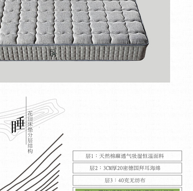 Nhập khẩu bông 1.5M1.8 mét than mủ đay bỏ túi Coil Guards cứng màu xanh lá cây cọ dừa nệm - Nệm nệm nước cho người bệnh