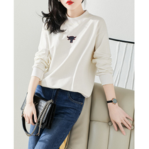 Tastes the same to each other ~ MOUTH 95% COTTON YARN BRIEF ABOUT BIG WHITE STEAK HEAD OFFSET PRINTED HIGH STREET CASUAL SWEATSHIRT