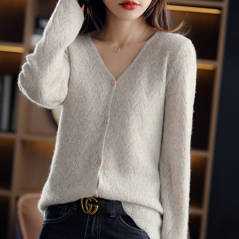 Gentleness is quiet and nice wool knit cardiovert 2021 autumn winter new thin and thin jacket
