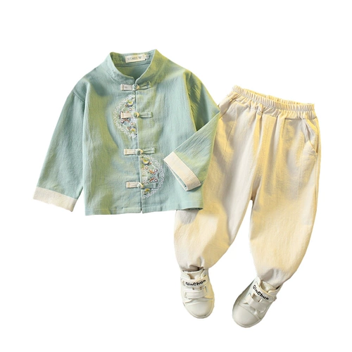 Ханьфу, костюм мальчика цветочника, осенний детский этнический комплект, китайский стиль