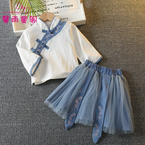 Детское ханьфу, осенний костюм мальчика цветочника, детский этнический комплект, китайский стиль, этнический стиль