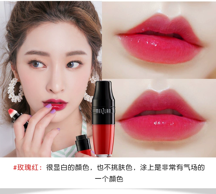 Air cushion lip glaze không đánh dấu lâu trôi dưỡng ẩm cho học sinh dễ thương Son môi lỏng Hàn Quốc son bóng mờ không thấm nước chính hãng - Son bóng / Liquid Rouge