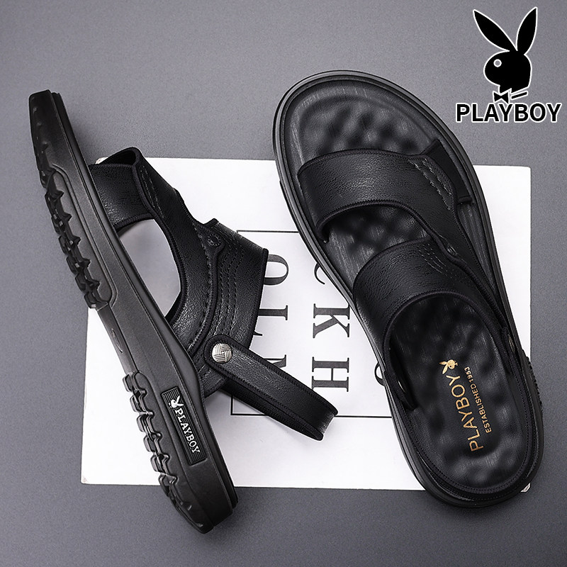 Сандалии Playboy; мужская летняя новинка 2026 года; повседневные сандалии и тапочки на мягкой подошве; верхняя одежда; нескользящая водонепроницаемая пляжная обувь