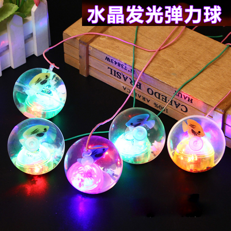 Jump Ball Kids Toy Boy Nighttime Jump Ball Glowing Ball Glowing Balls PUZZLE BABY WITH ROPE LITTLE GIRL CRYSTAL BALL