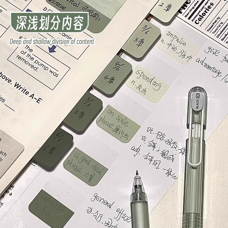 高颜值索引贴便利贴标签贴纸可爱小清新记事指示标记贴分类书签纸